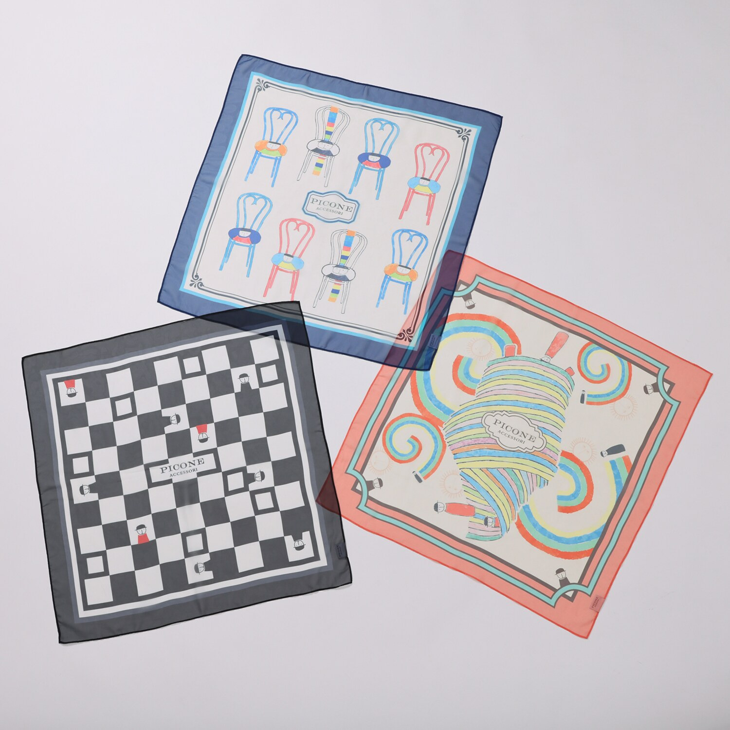ピッコーネ アッチェソーリ シフォンスカーフ ３枚セット