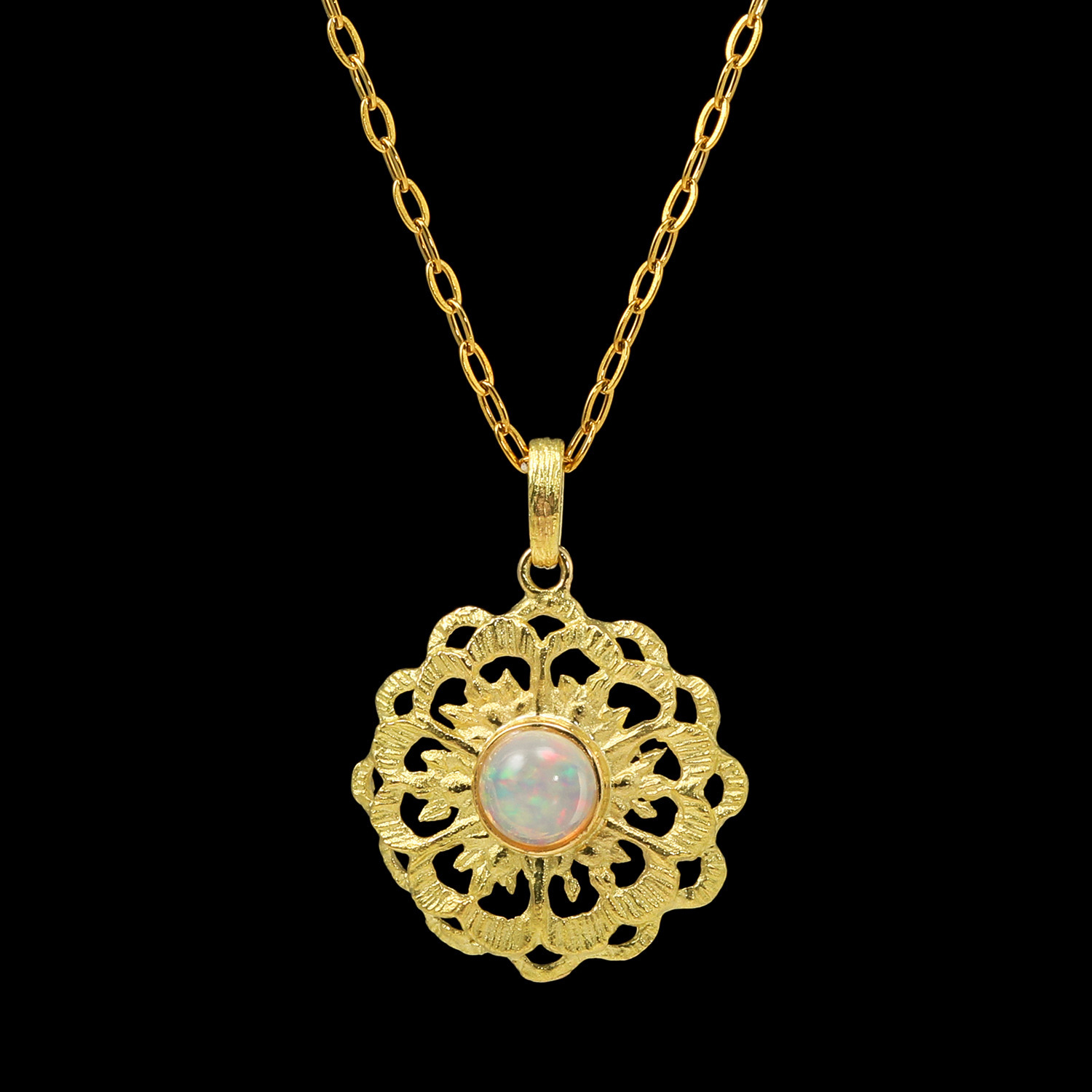 マシュリク １８Ｋ＆ステンレス オパール ロゼッタ文様 ペンダント