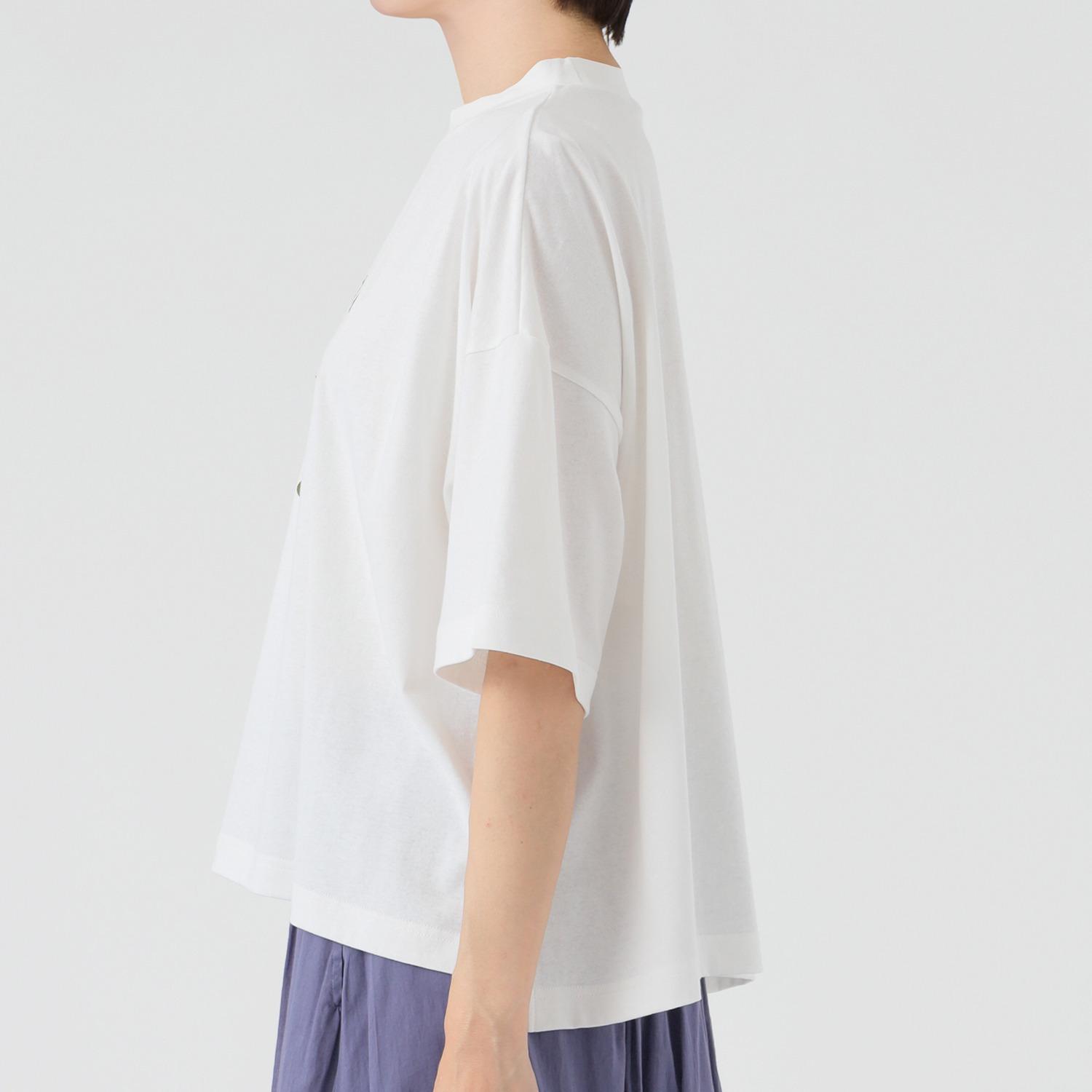 エムエムオー クルーネック ワイドシルエット ロゴ五分袖Ｔシャツ
