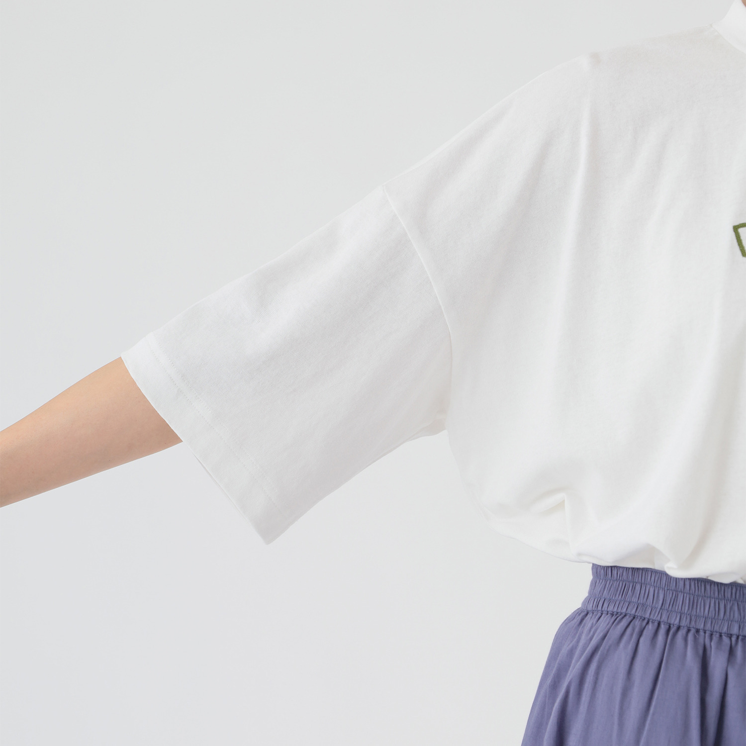 エムエムオー クルーネック ワイドシルエット ロゴ五分袖Ｔシャツ