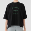 エムエムオー クルーネック ワイドシルエット ロゴ五分袖Ｔシャツ