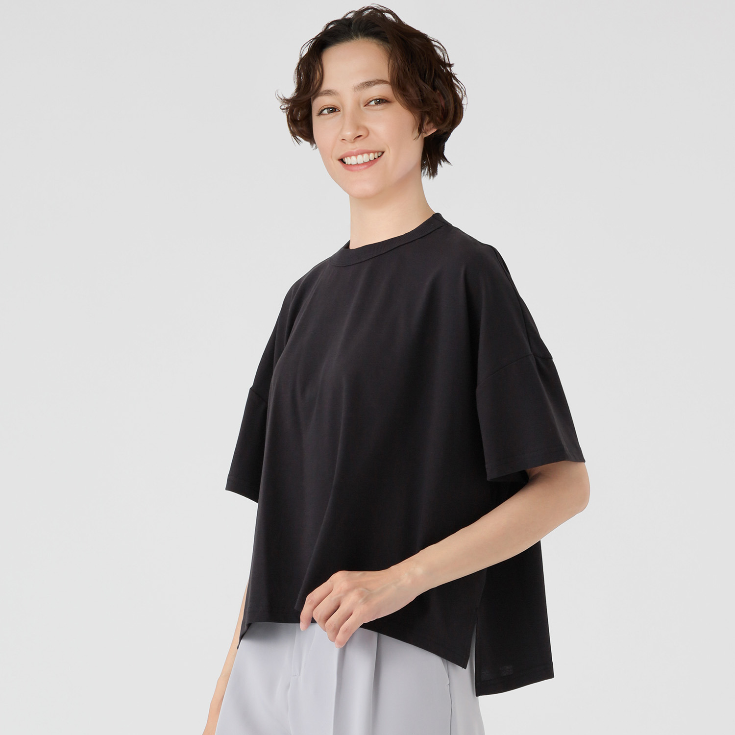 エムエムオー 接触冷感 クルーネック 半袖ワイドＴシャツ