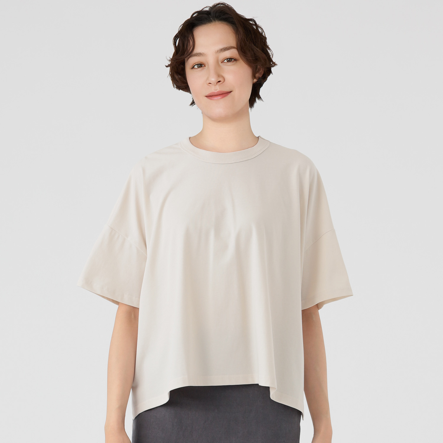 エムエムオー 接触冷感 クルーネック 半袖ワイドＴシャツ