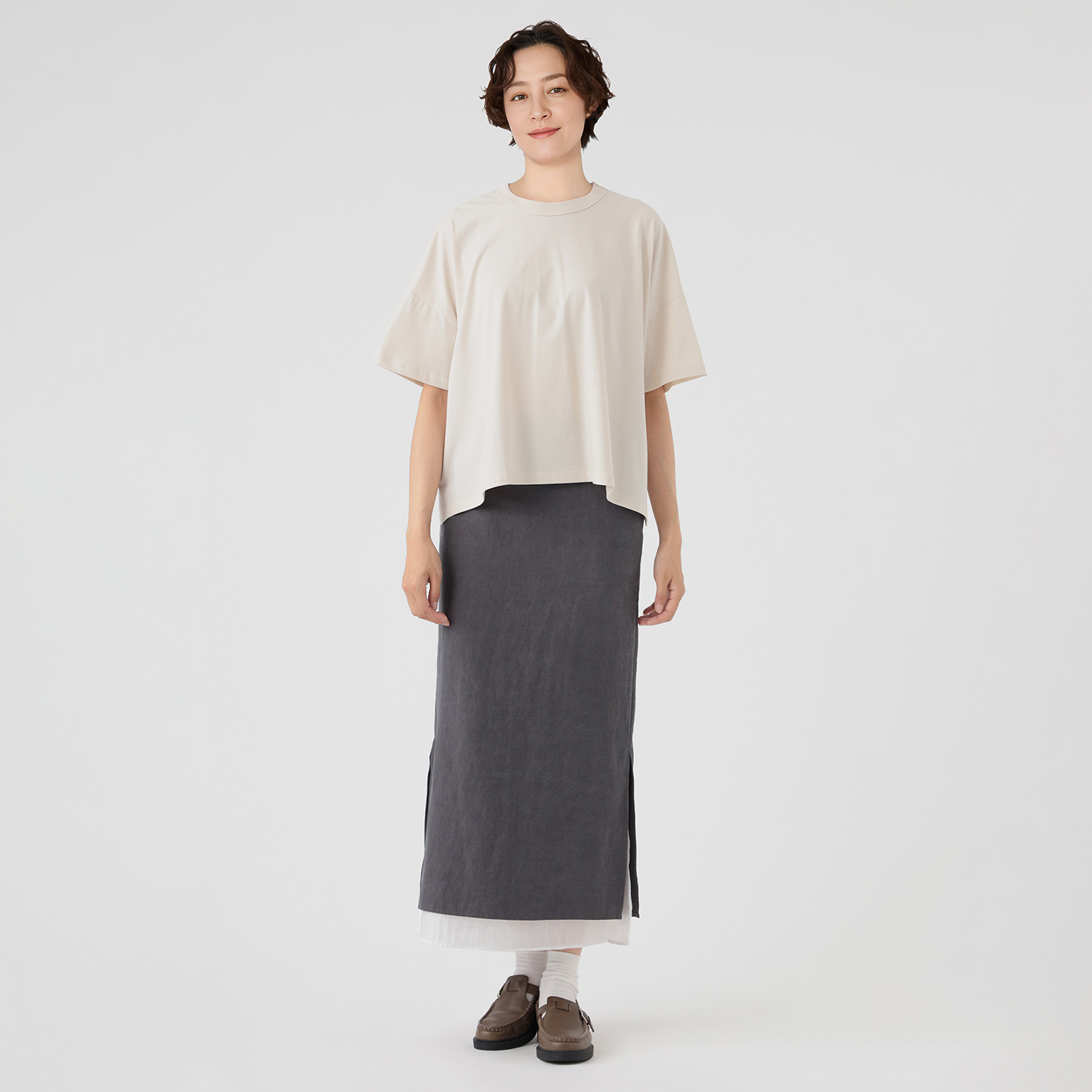 エムエムオー 接触冷感 クルーネック 半袖ワイドＴシャツ