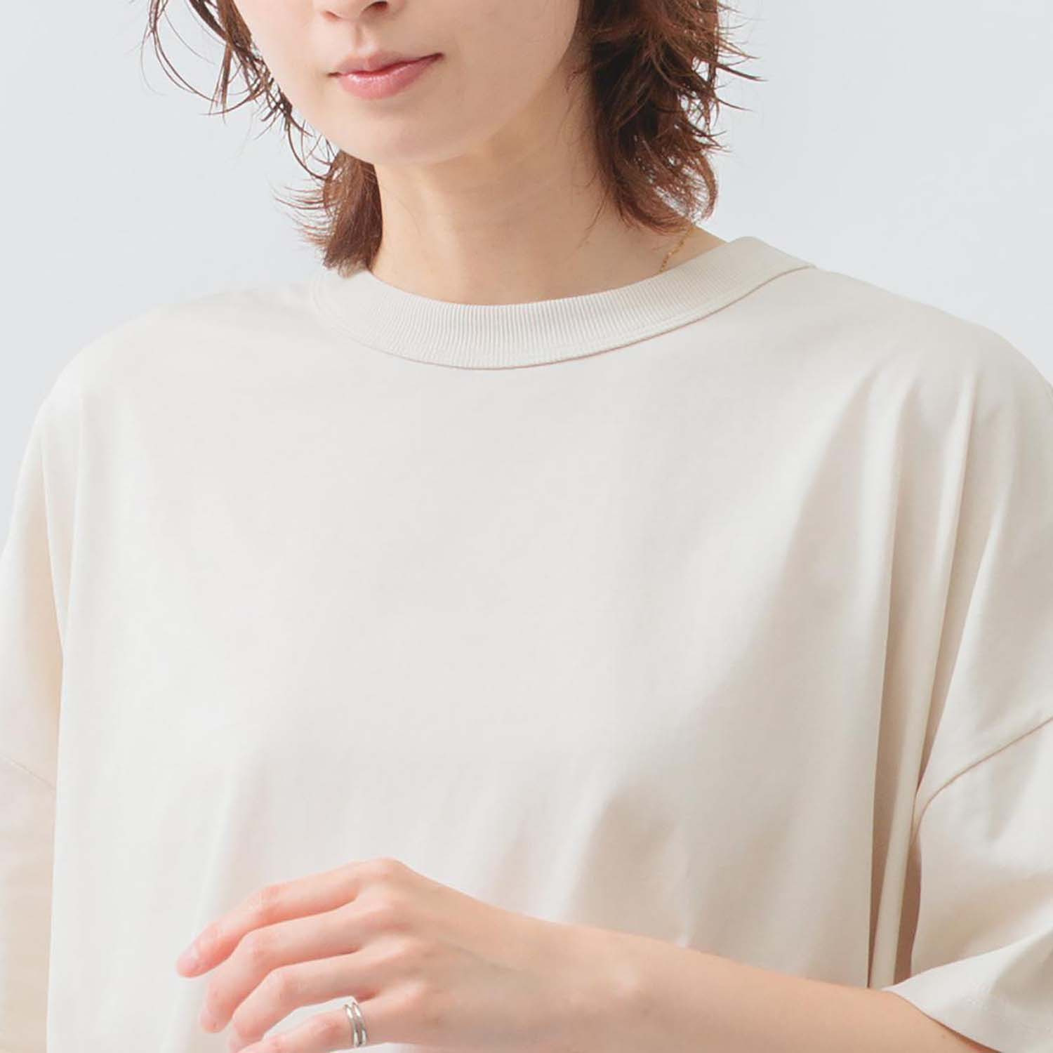 エムエムオー 接触冷感 クルーネック 半袖ワイドＴシャツ