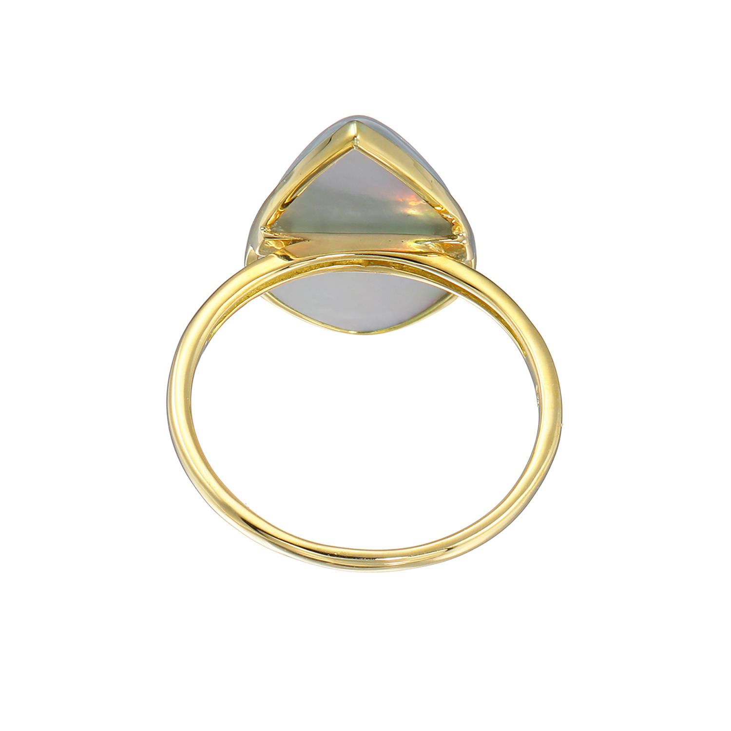 グロッシーマベパール １８Ｋ 奄美大島産マベパール ティアドロップリング