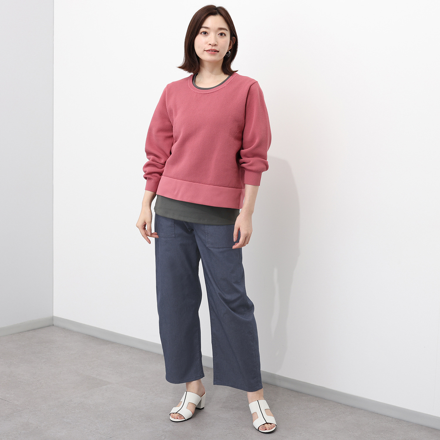 イシカワラボ★ヒトミ 軽やかメッシュニット プルオーバー＆ ノースリーブプルオーバー ２枚セット