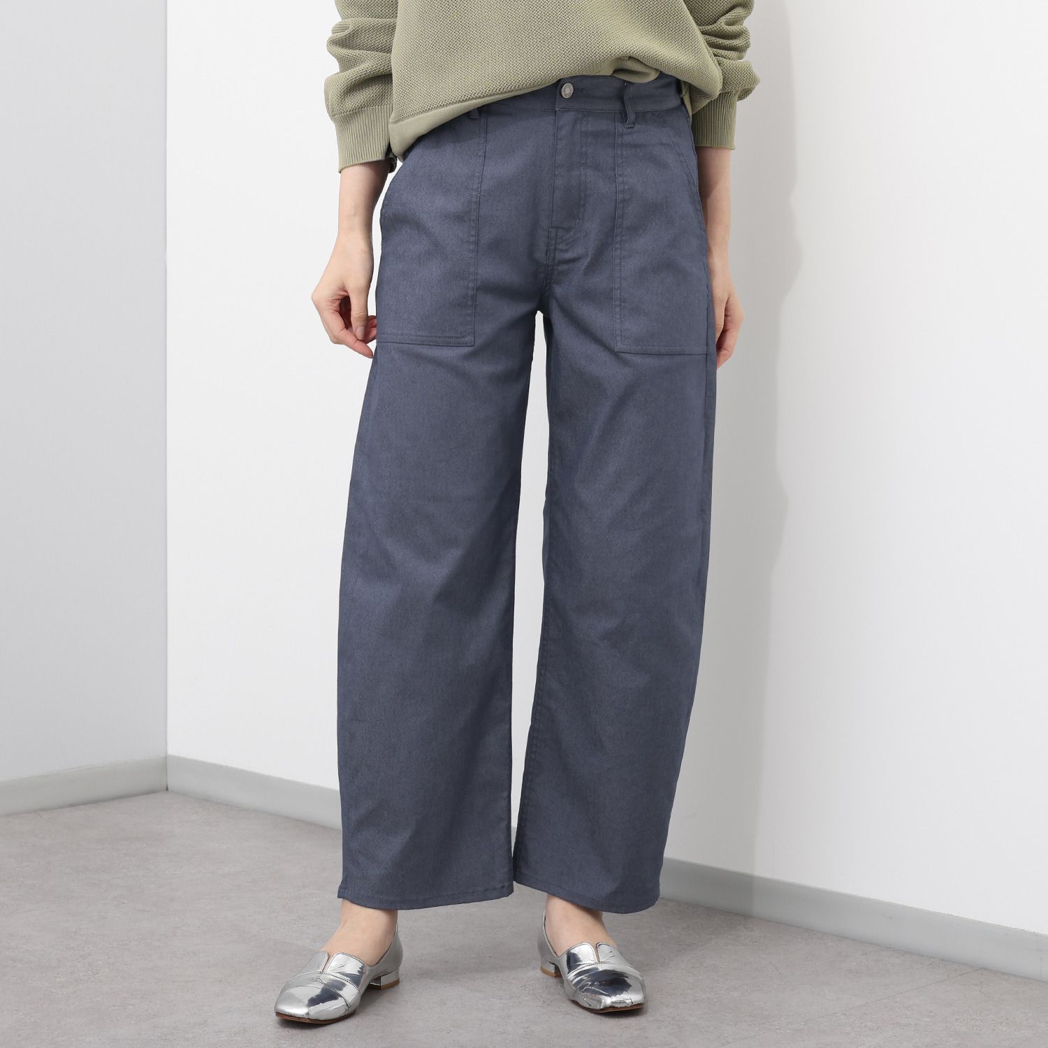 イシカワラボ★ヒトミ こなれ感抜群 ストレッチライトツイル バレルパンツ