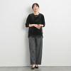 オン　ザ　エッジ 切り替えパインピングで スタイルアップ見え ピンストライプ カーブパンツ