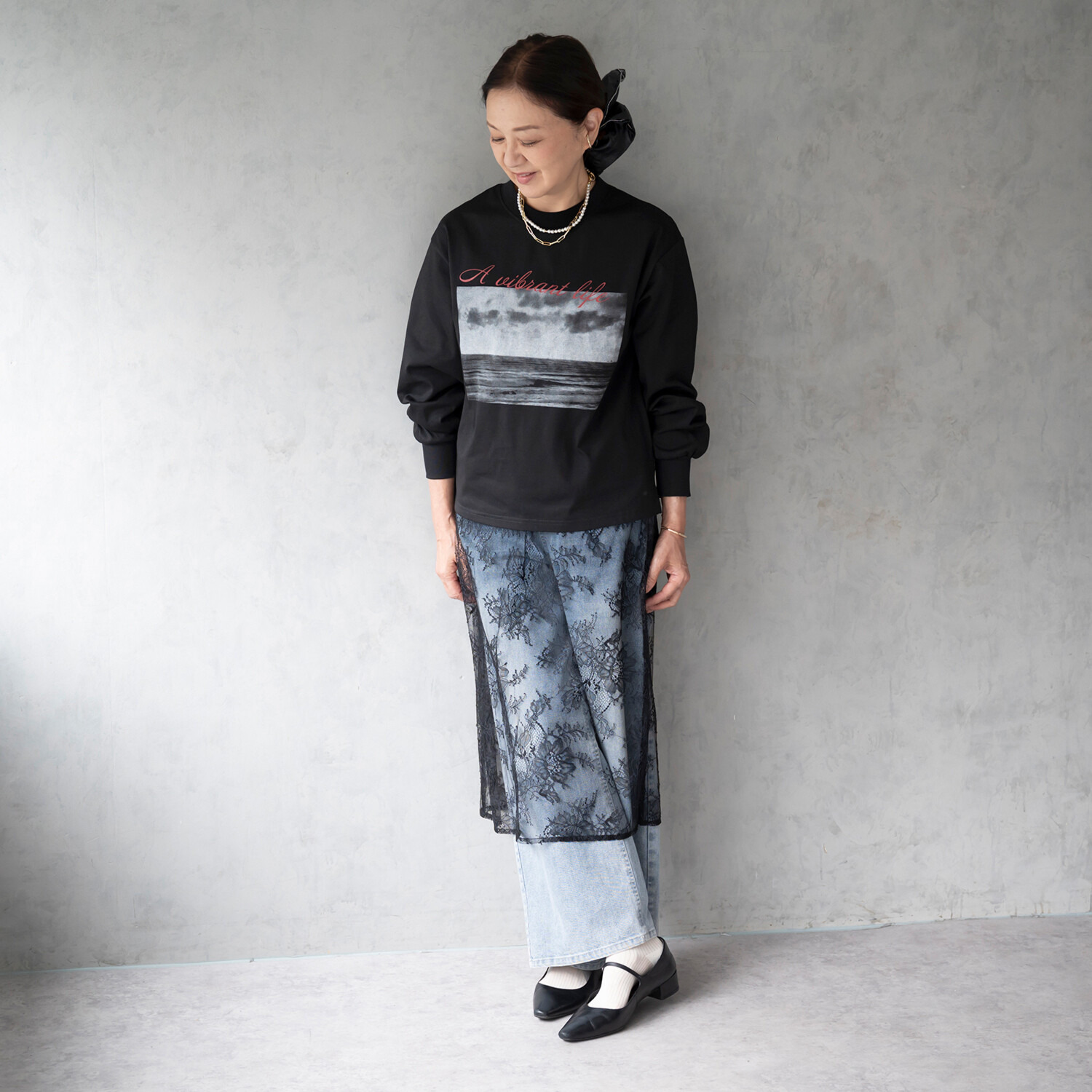 イロプライム 大人プリント ロングＴシャツ