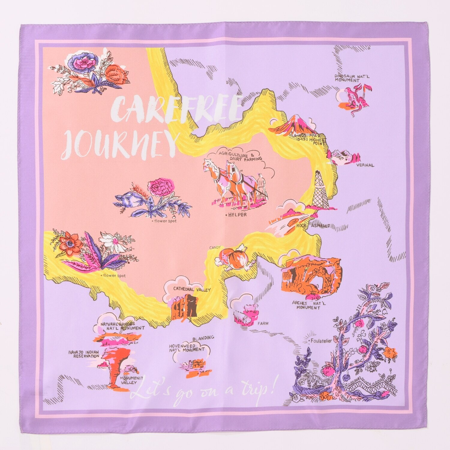 フラトリエ 日本製 ヴィンテージデザイン ツイルシルク１００％ プチスカーフ