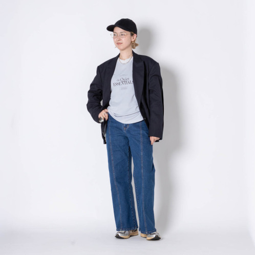 リミナル ムービングデニム ワイドストレートパンツ