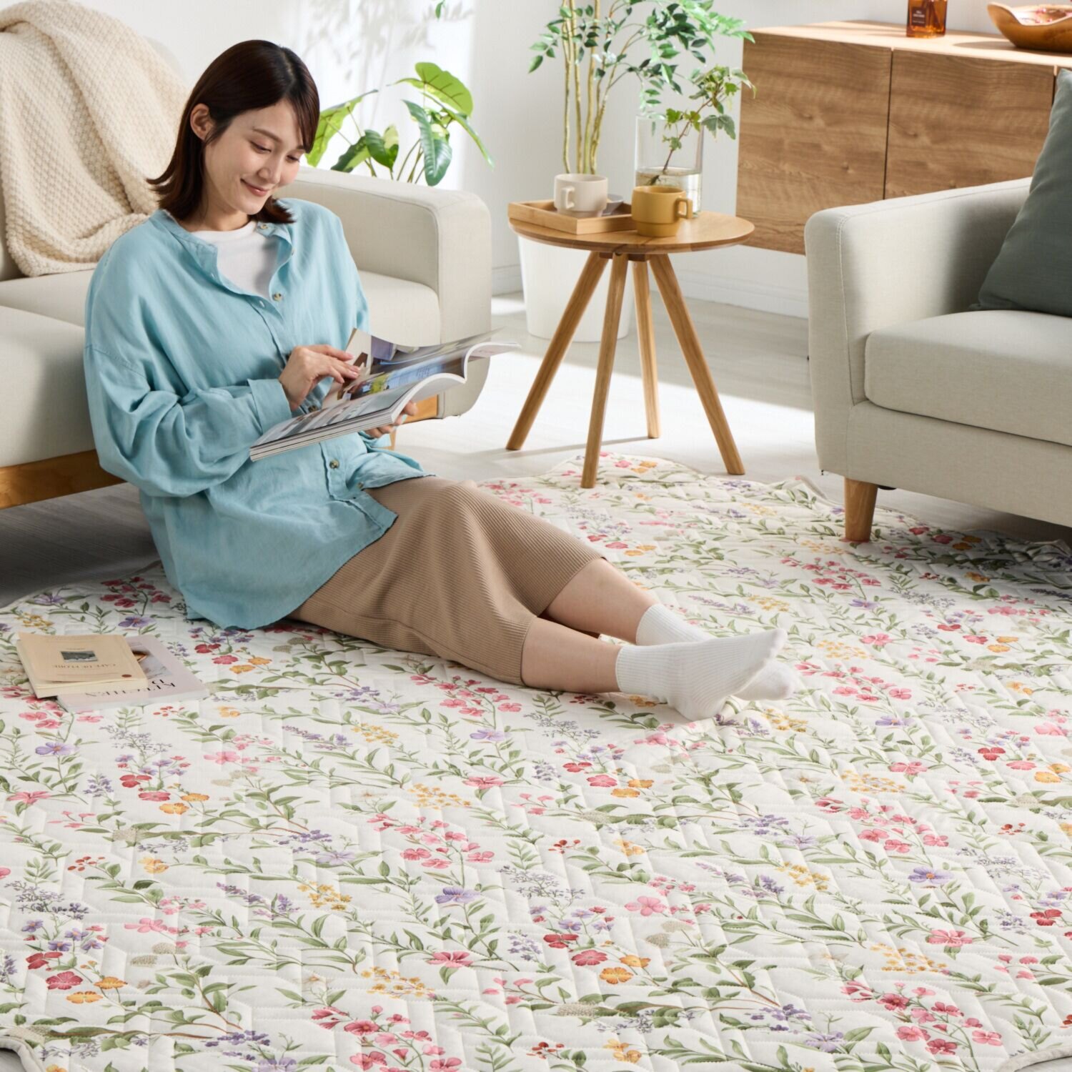 大津毛織 吸湿発熱ホットテックス スーパーファインペイント リバーシブルマルチカバー ＜長方形／ １９０×２４０ｃｍ＞