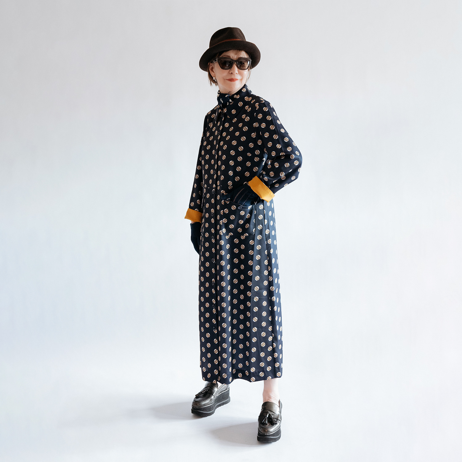 エムジェイアール　バイ マチコ　ジント　ロンドン シャツ羽織りワンピース