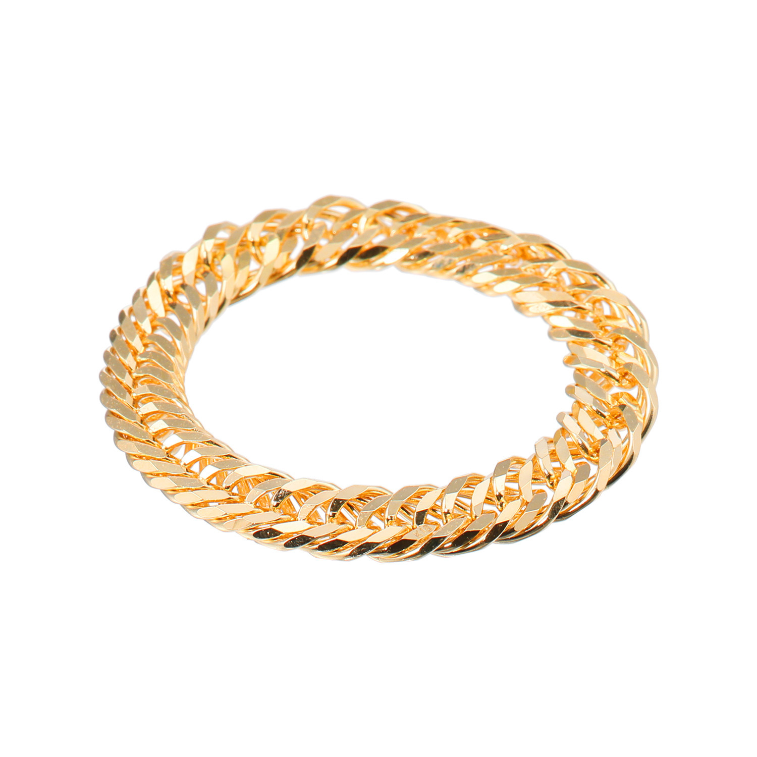 祈平 １８Ｋ １２面 トリプル喜平チェーン リング