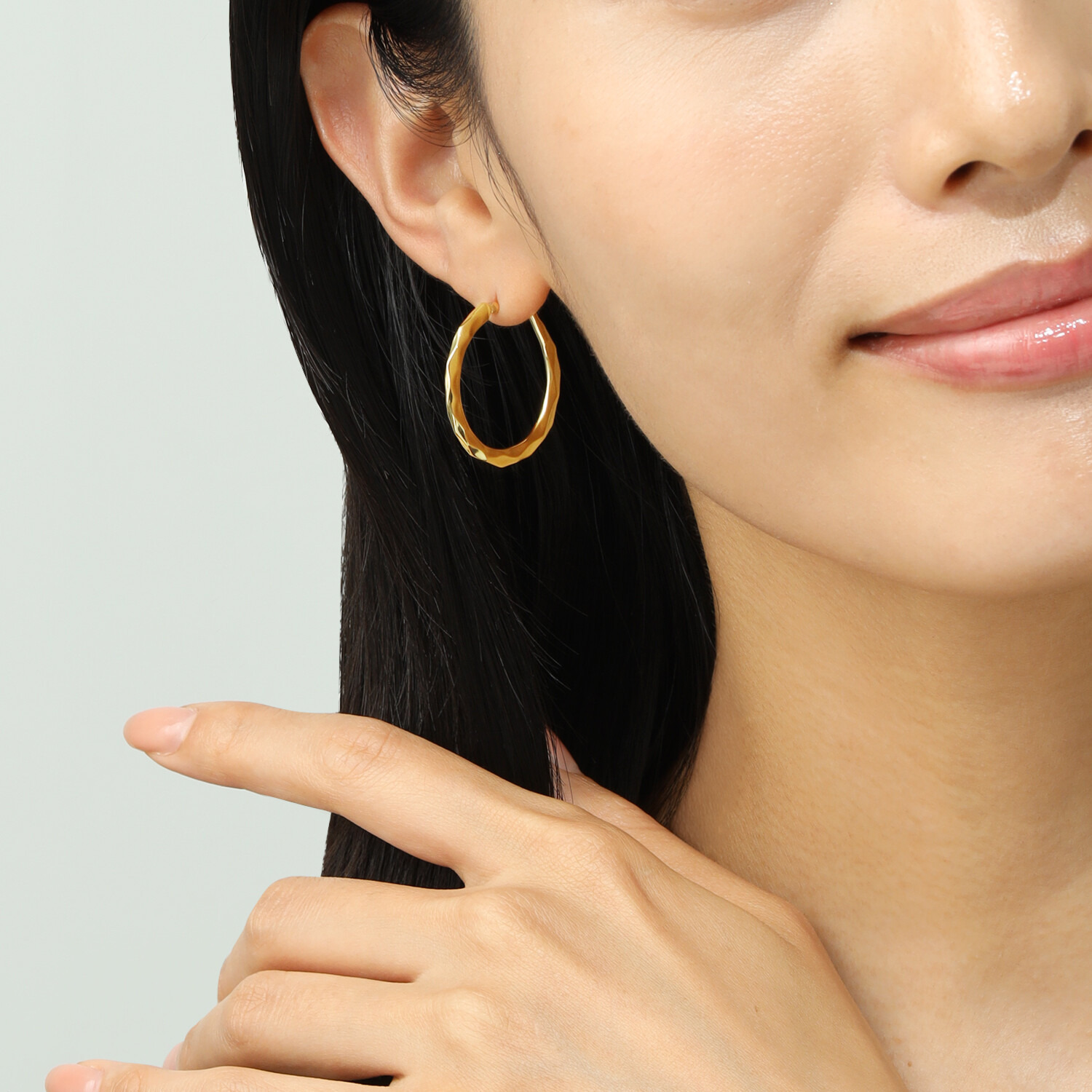 ジュンコ　シマダ シルバー フープデザイン イヤリング／ピアス