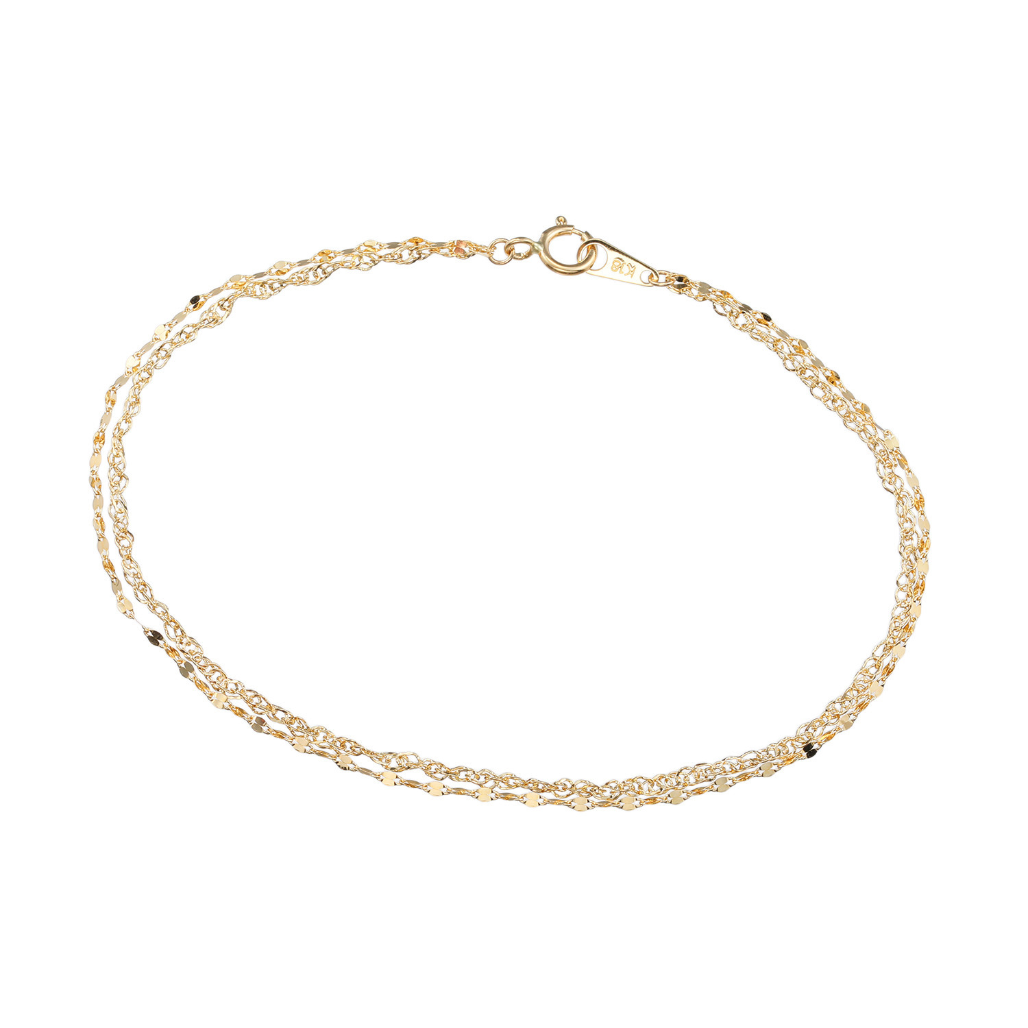 アルテッロ １８Ｋ リトルスターツイスト＆ ペタルチェーン ２連ブレスレット