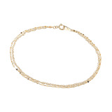 アルテッロ １８Ｋ リトルスターツイスト＆ ペタルチェーン ２連ブレスレット