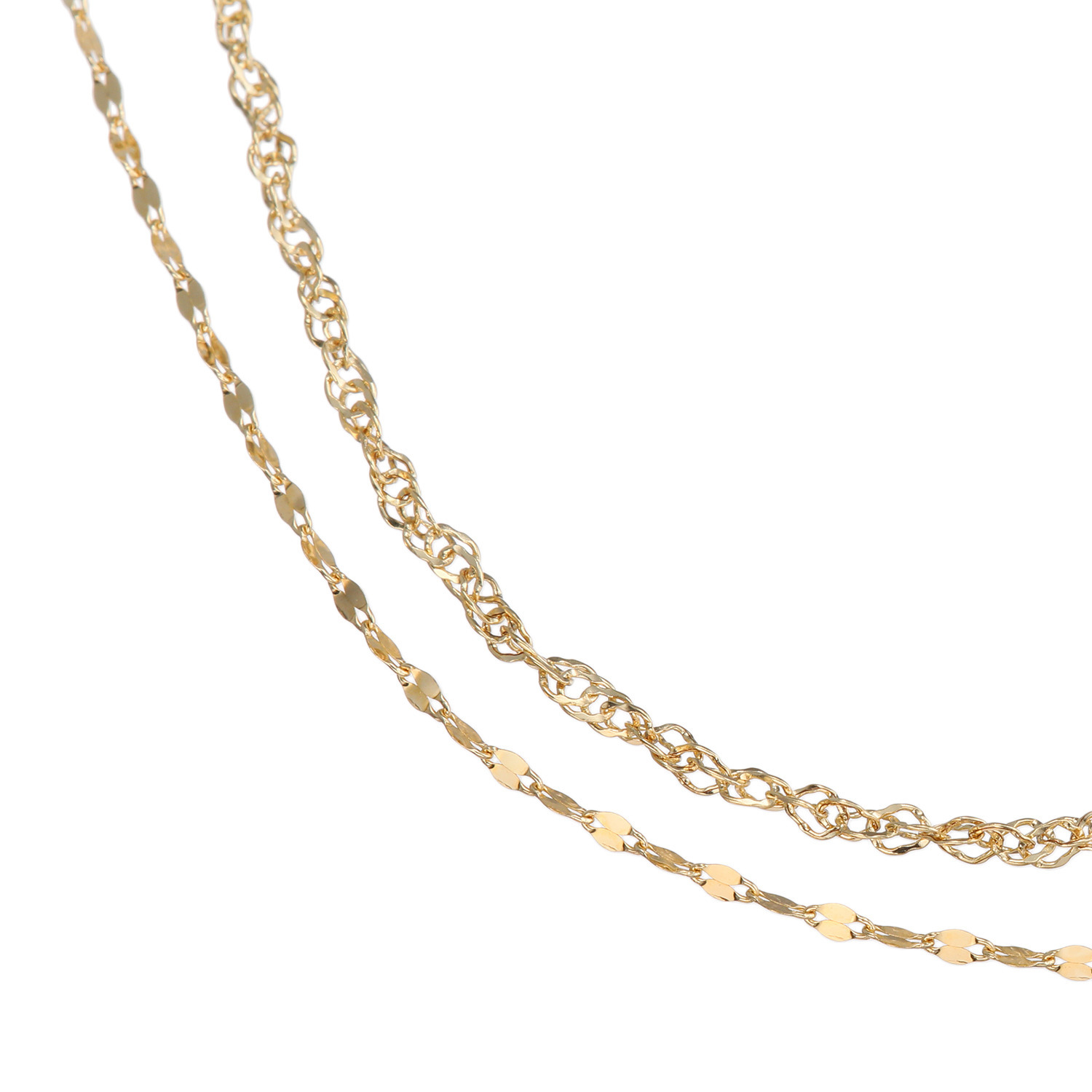 アルテッロ １８Ｋ リトルスターツイスト＆ ペタルチェーン ２連ブレスレット