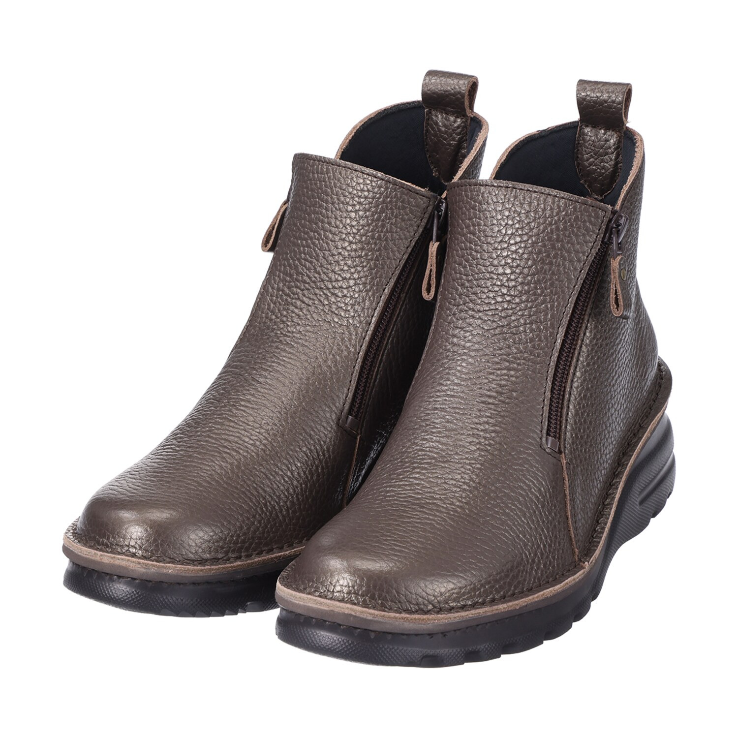 ＪＳハートレーベル ＜日本製＞ はっ水姫路レザー ダブルジップ 軽量コンフォートブーツ