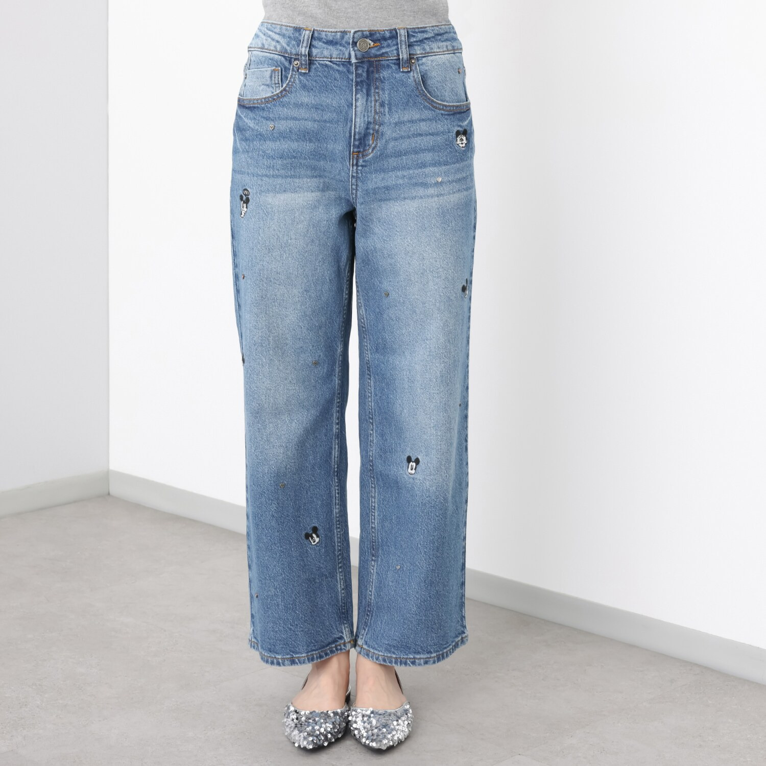 デシグアル ミッキーマウスプリント デニムパンツ