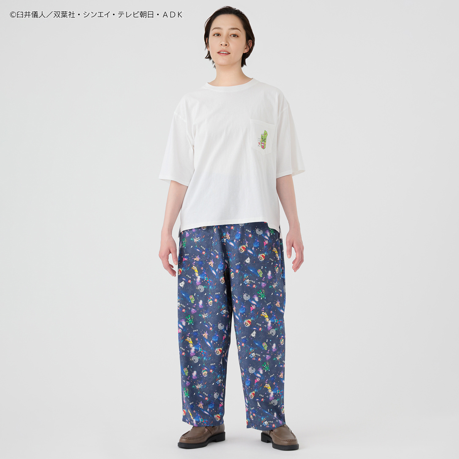 スカラー クレヨンしんちゃん 花宇宙 総柄パンツ