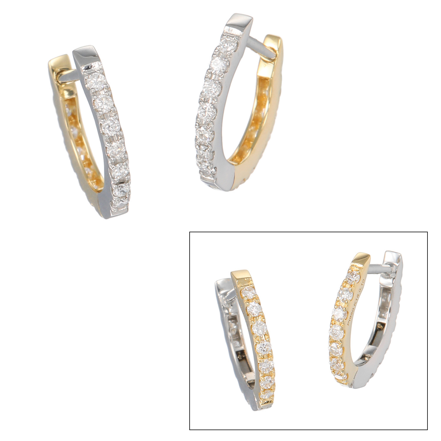 ディーラリエ プラチナ９５０＆１８Ｋ ダイヤモンド リバーシブルフープピアス