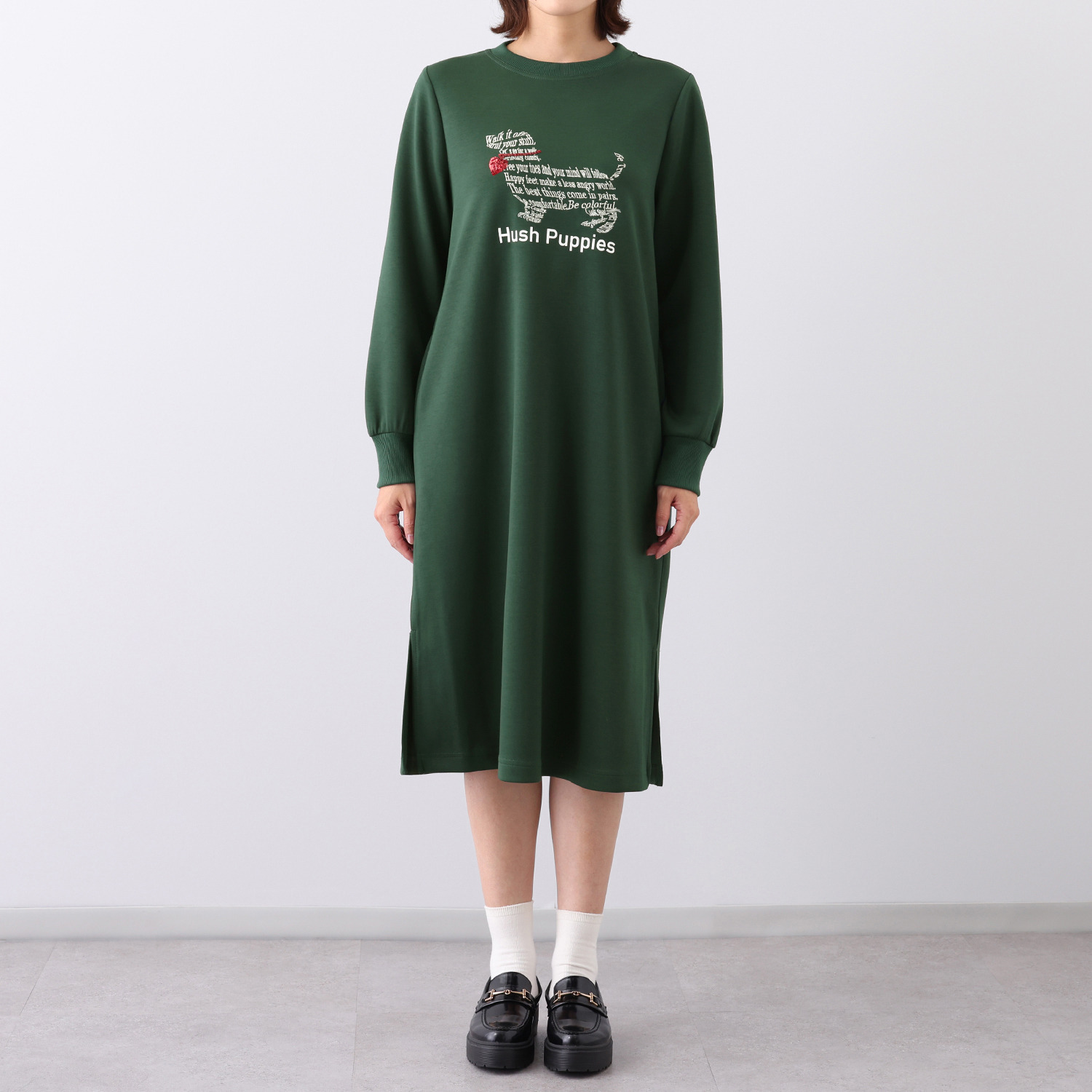ハッシュパピー アイコンワンちゃん キラキラ ワンピース