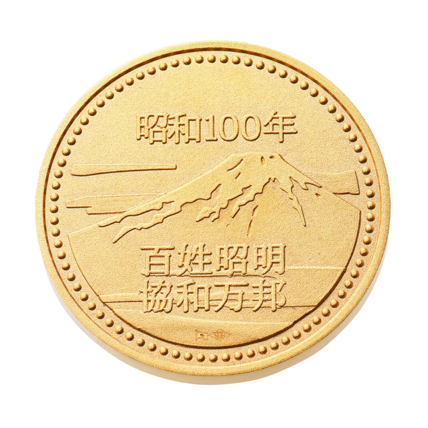 昭和百周年記念コイン 純金 鳳凰＆富士山柄 昭和百年コイン ＜１オンス＞