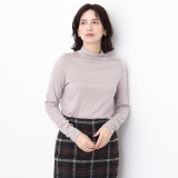 エイガールズ とろける肌触り スーパーストレッチ テンセルＴＭカシミヤ混 モックネックプルオーバー