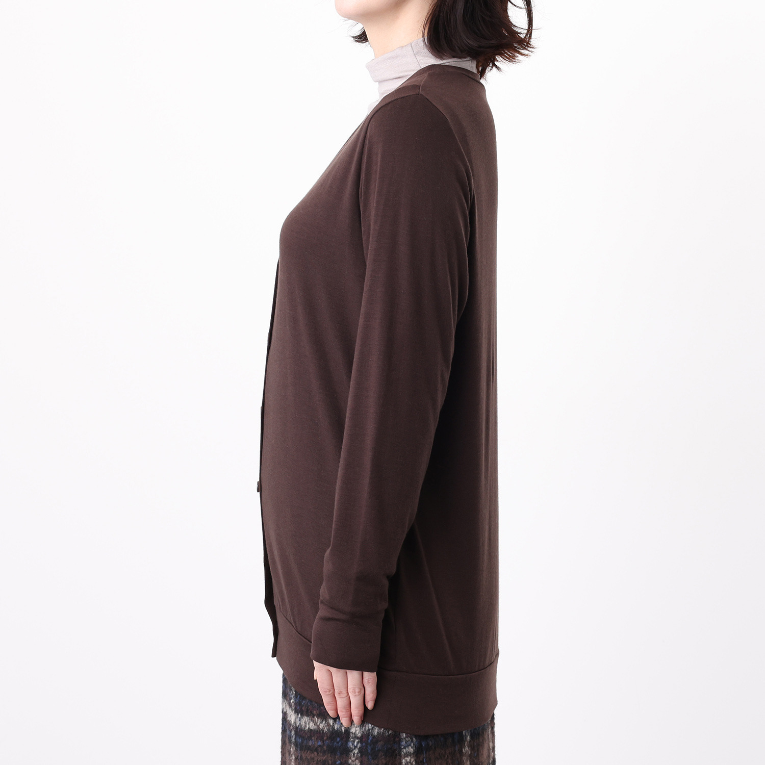 エイガールズ とろける肌触り スーパーストレッチ テンセルＴＭカシミヤ混 Ｖネックカーディガン