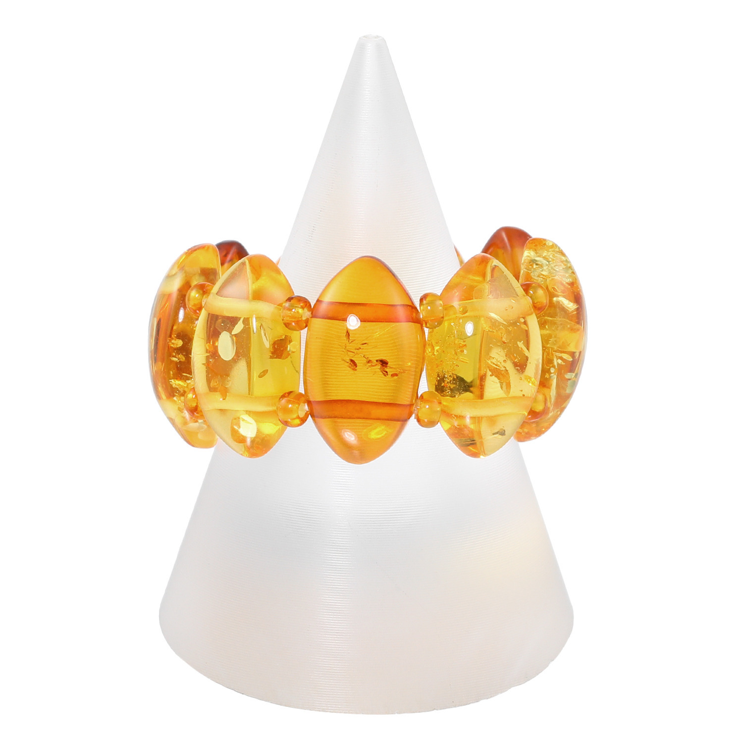 バイ　ネイチャー 琥珀 コニャックカラー イラスティック リング