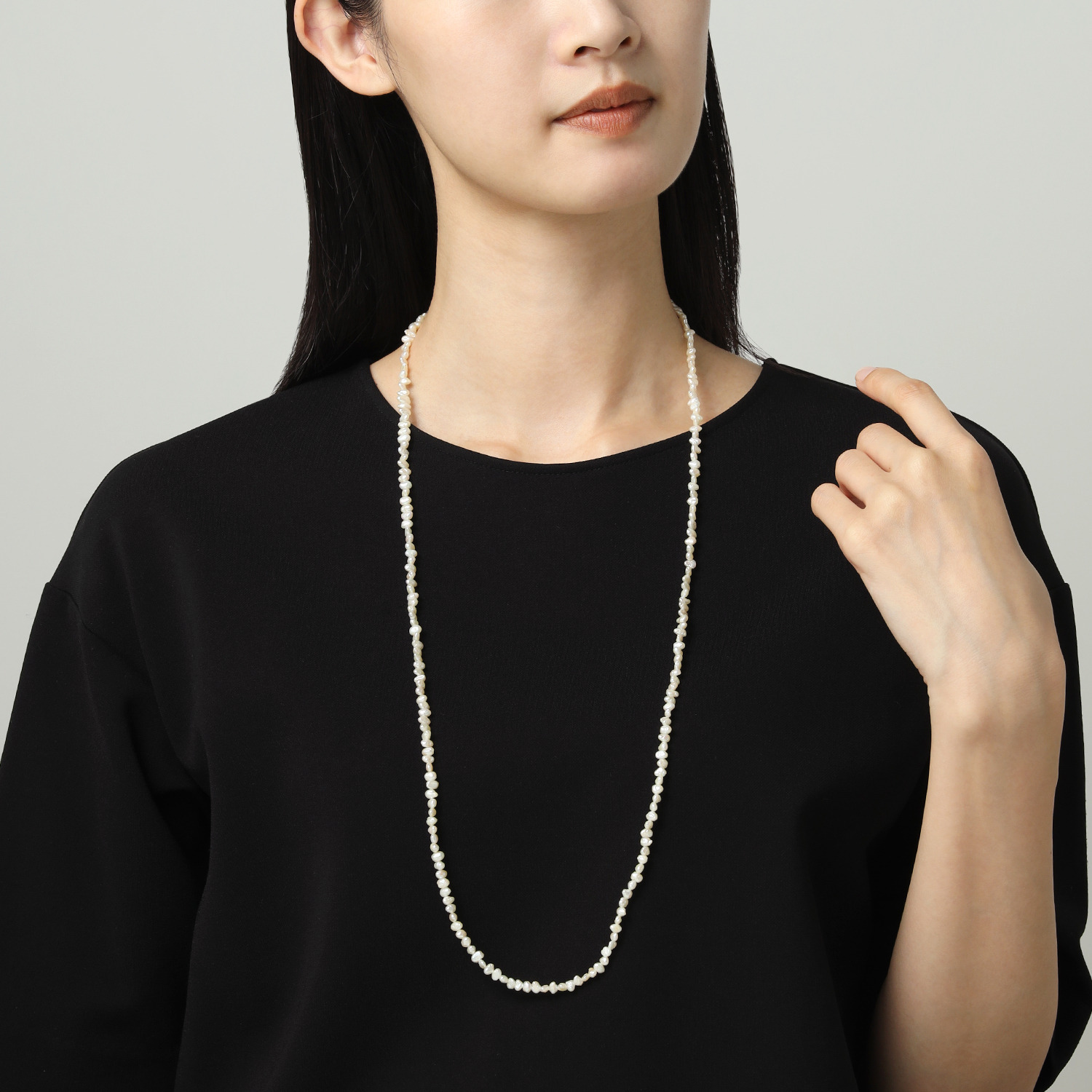 バイ　ネイチャー 淡水パール ロングネックレス
