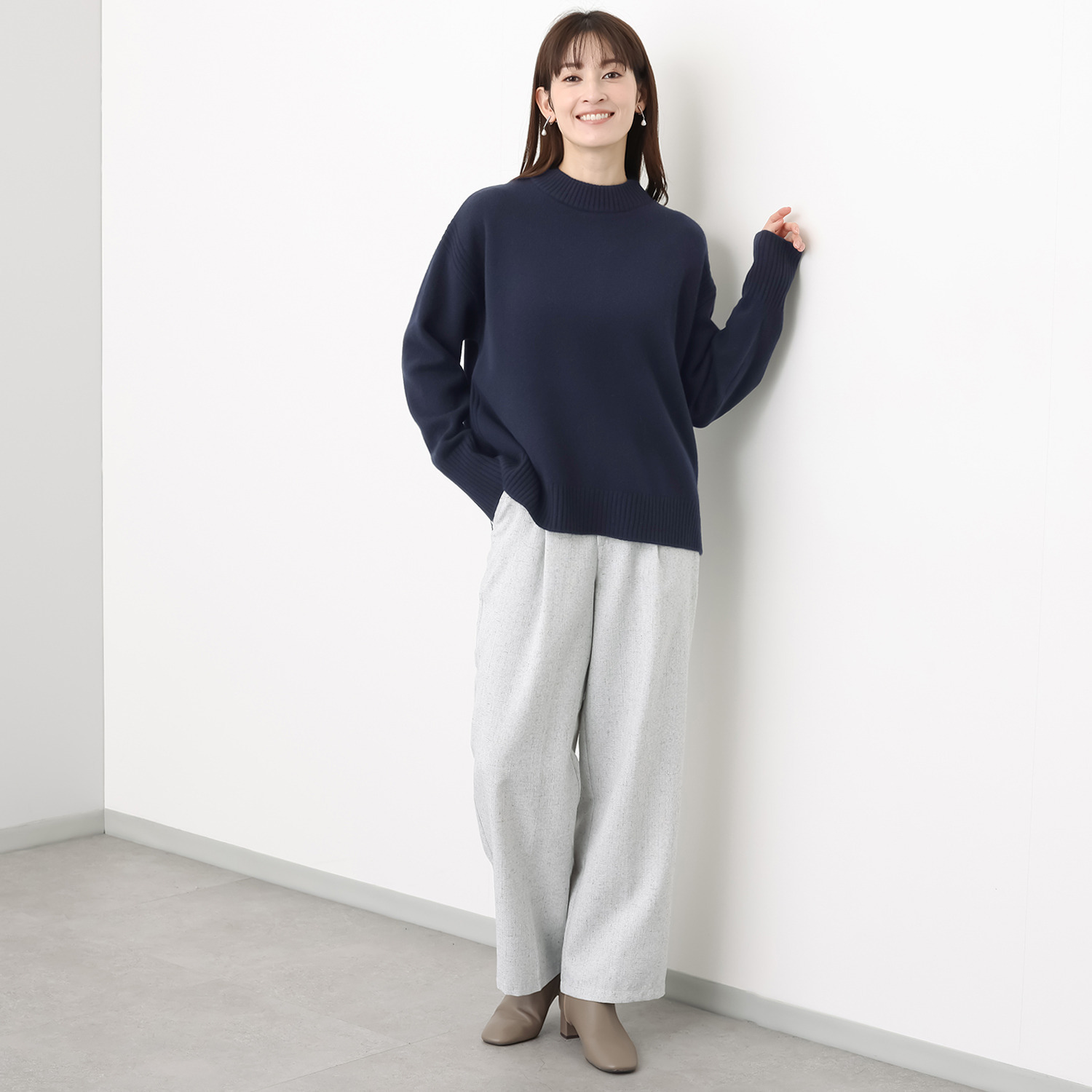 ウタオ ウールカシミヤ アクアニット モックネックプルオーバー