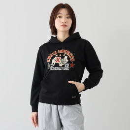 イクシーズ カレッジ風 ヴィンテージ調ロゴ プルパーカー