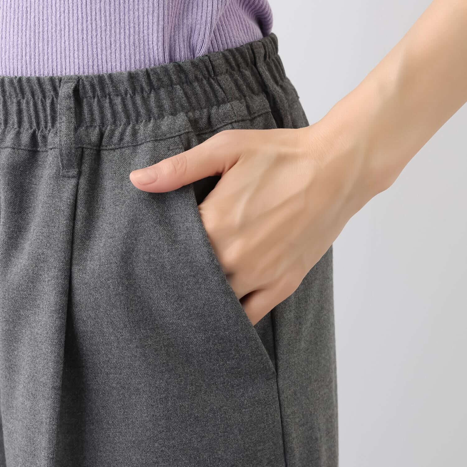 ウタオ 両面ピーチ起毛 ワイドパンツ