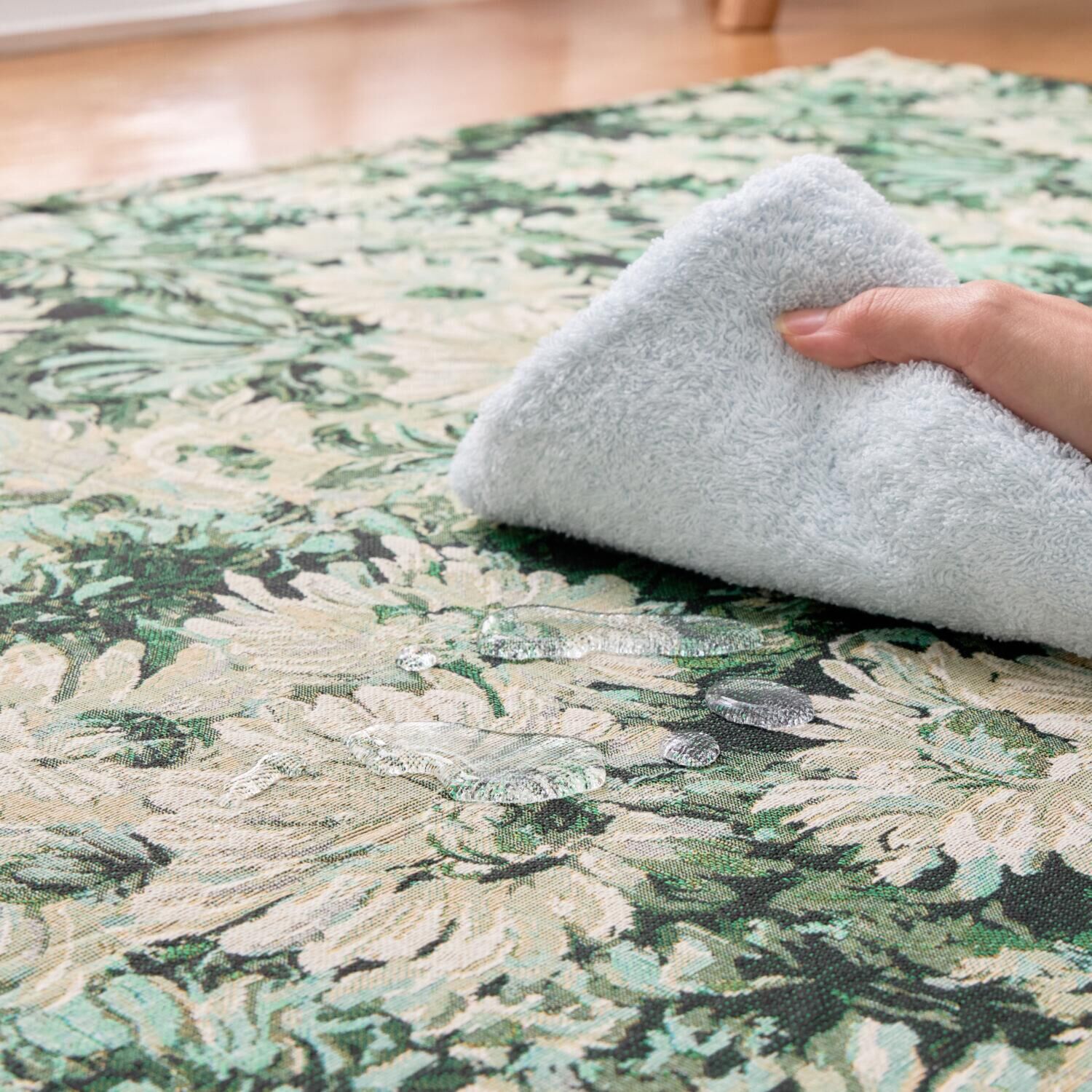 ゴブラン織 はっ水加工 アートタッチ　ロータス カーペット ＜１３０×１９０ｃｍ＞