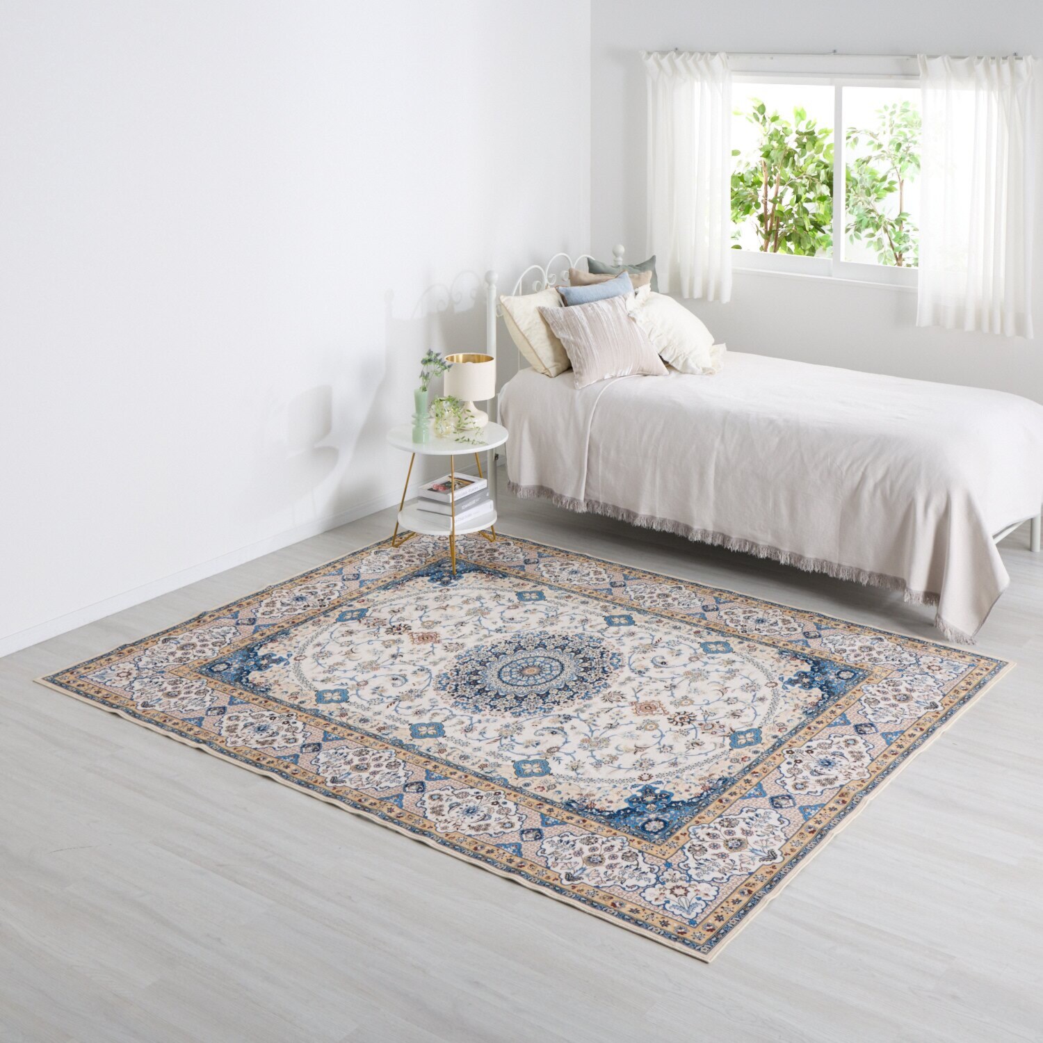 ペルシャンデザイン 手触りなめらか プルメイジュカーペット ＜２００×２５０ｃｍ＞