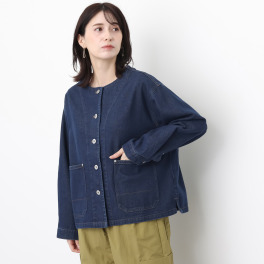 エムエムオー デニム ノーカラー ジャケット