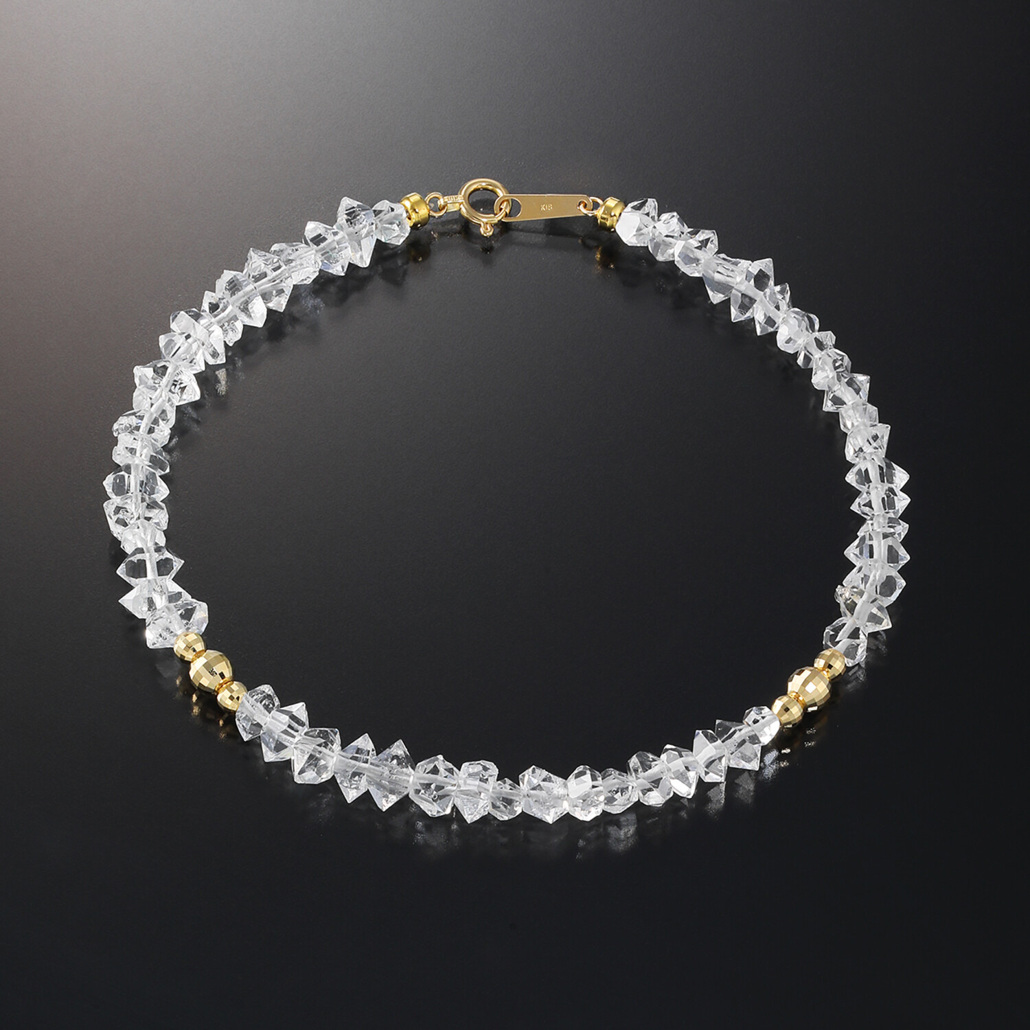 オーサムジェムズ １８Ｋ ハーキマーダイヤモンド ロッククリスタルクォーツ ブレスレット