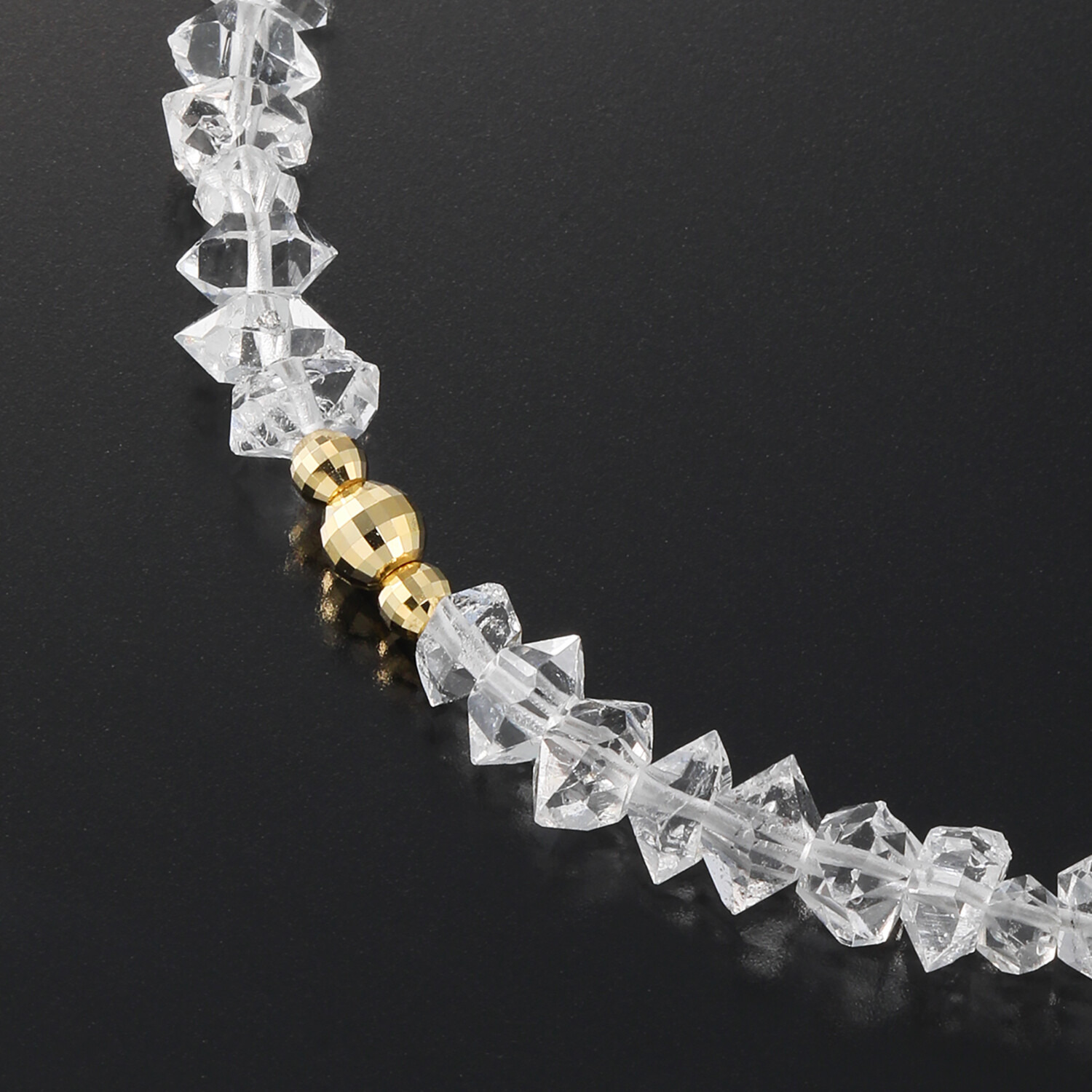 オーサムジェムズ １８Ｋ ハーキマーダイヤモンド ロッククリスタルクォーツ ブレスレット
