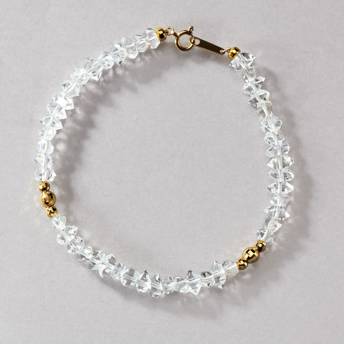 オーサムジェムズ １８Ｋ ハーキマーダイヤモンド ロッククリスタルクォーツ ブレスレット