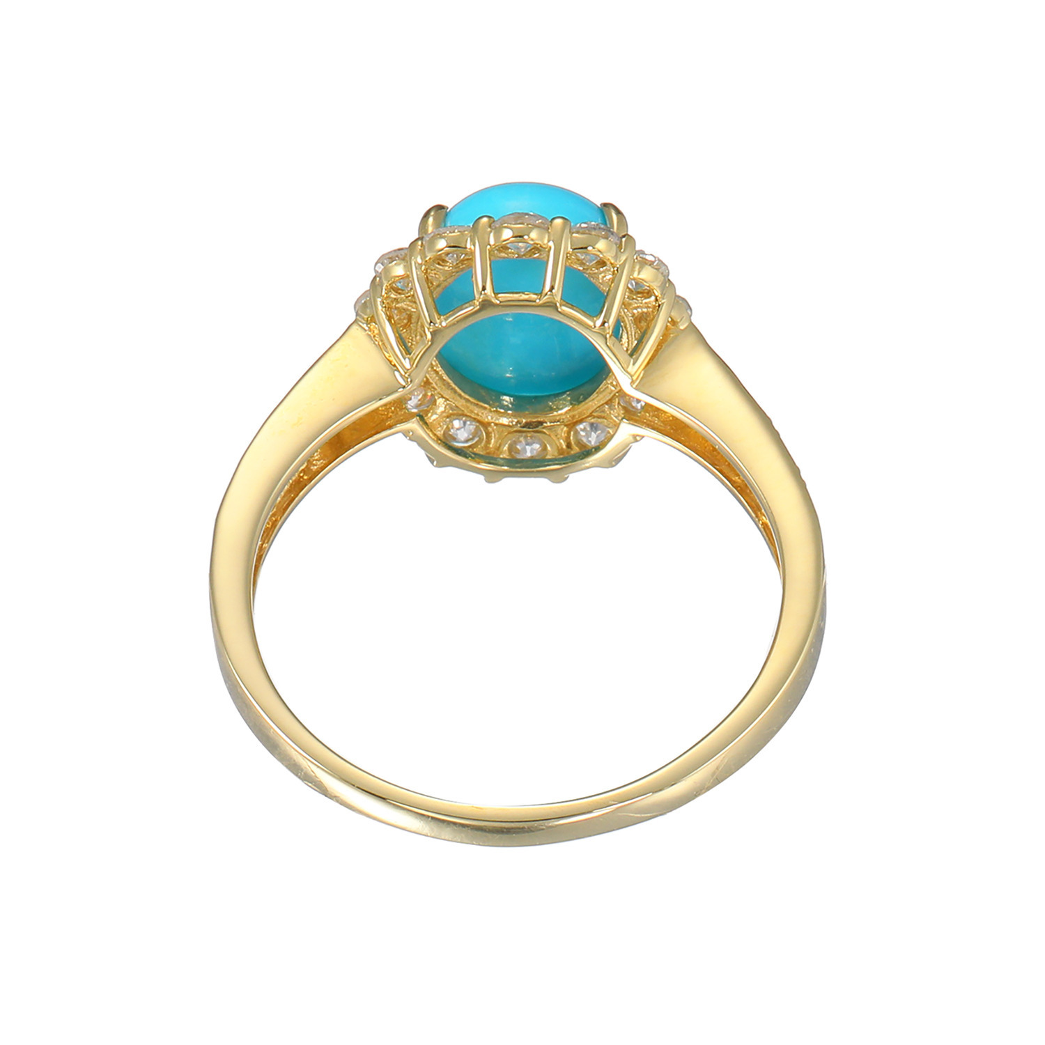 スリーピングビューティー バイ　ディーラリエ １８Ｋ ターコイズ＆ダイヤモンド 取り巻きリング