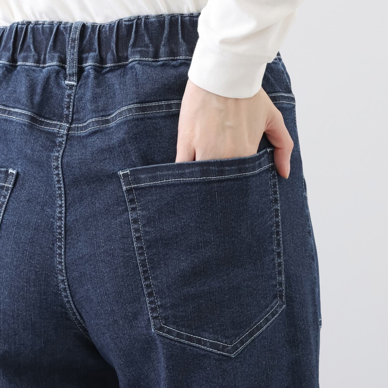 ゼラールスポーツ のびのびデニム ロールアップデザイン ストレートパンツ
