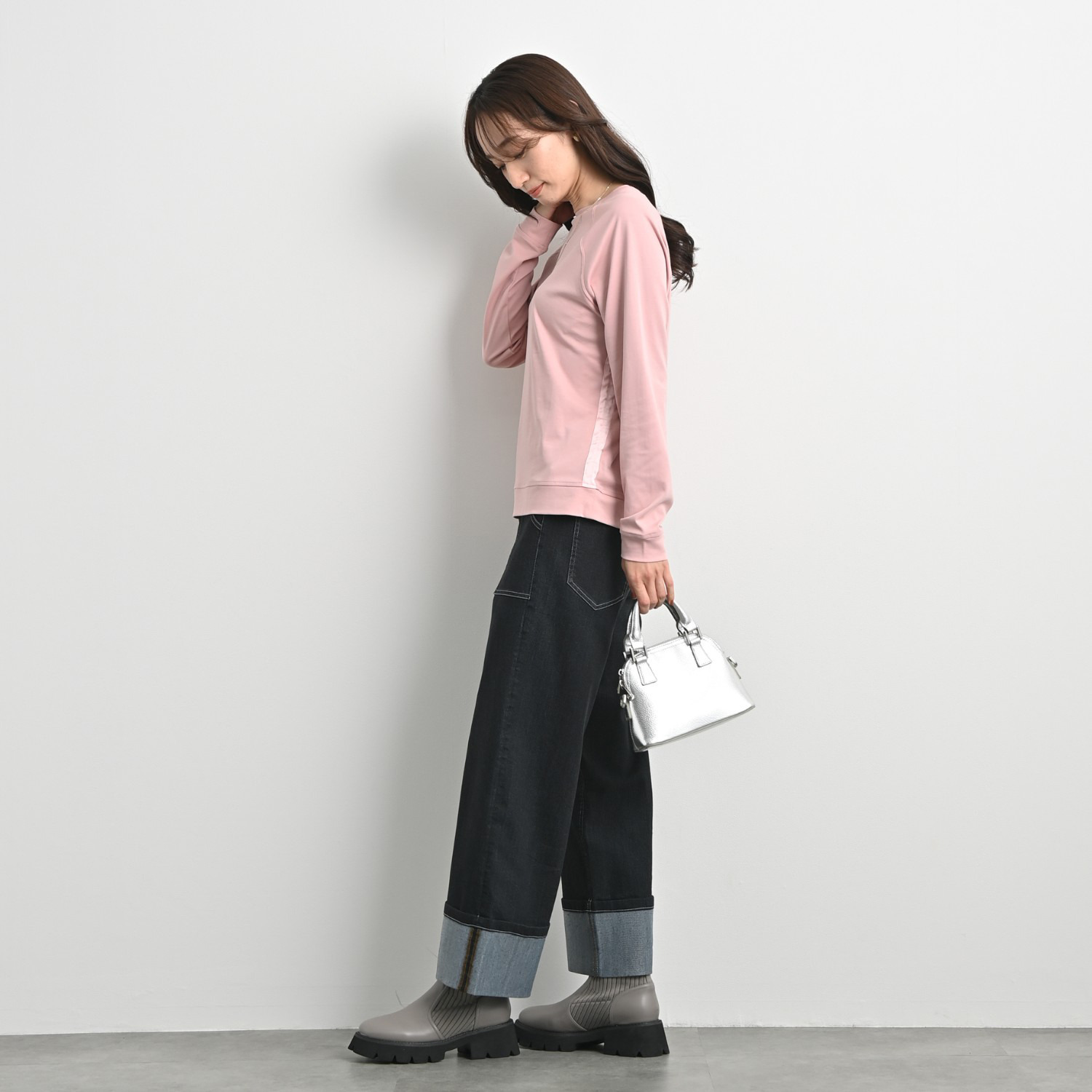 ゼラールスポーツ のびのびデニム ロールアップデザイン ストレートパンツ