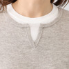 スピンブルー ギザコットンとヤクの 極上ブレンド！ ラグジュアリーニット レイヤード風プルオーバー