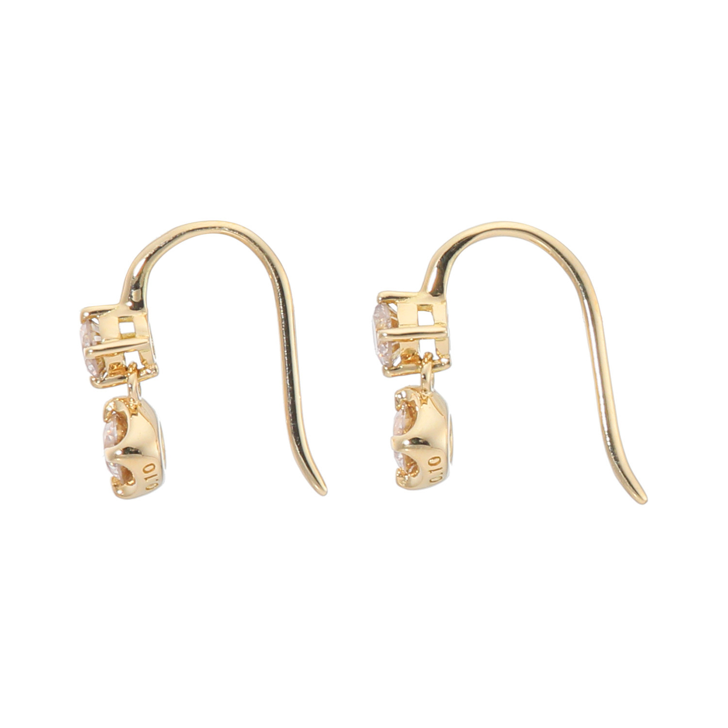 レステクール １８Ｋ シャンパンカラー ダイヤモンド スウィングピアス