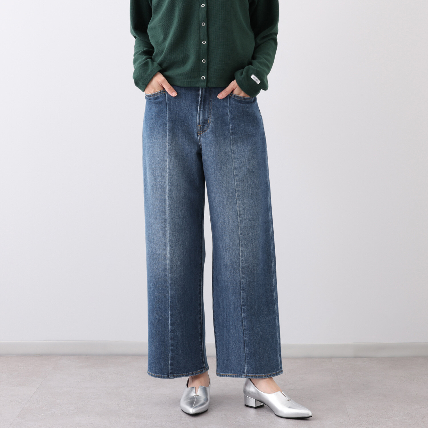 ピカデリー ソフトデニム パネル切替パンツ
