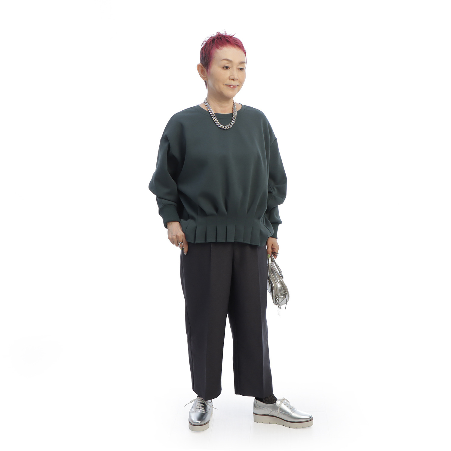 コモエリークローゼット スッキリクロップト ストレートパンツ