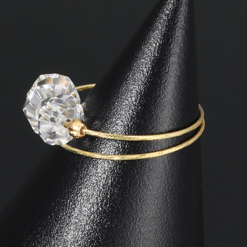 オーサムジェムズ １８Ｋ ハーキマーダイヤモンド ロッククリスタルクォーツ フレキシブルリング
